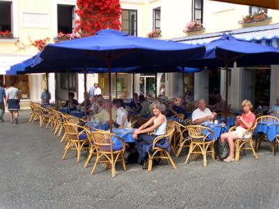 Judy on the Piazza Umberto I in Capri.