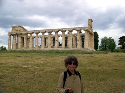 Judy at the Temple of Athena (goddess of wisdom and arts) - Greek temple (500 b.c.)  Doric style.