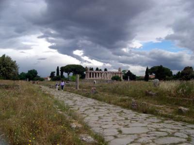 Temple of Athena & the Sacred Road (Greek origin). Romans paved much of this road with stones as seen here.