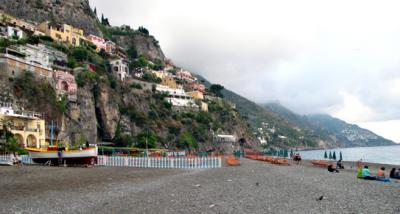 View from the beach at Positano. Positano supposedly discovered after W.W. II by troops stationed in Salerno - some returned.