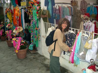 Judy window shopping. Positano is beautiful but felt like a resort town - lots of up scale shops, cafes, etc.