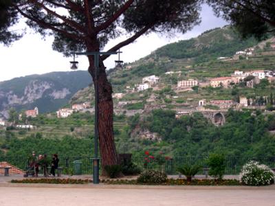 The outskirts of Ravello as seen from its Piazza Duomo.