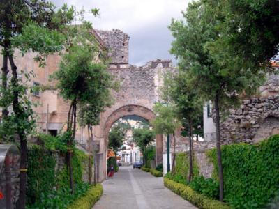 Medieval style stone arch in Ravello. Ravello is one of the loveliest towns on the Amalfi Coast.