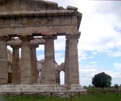 Temple of Poseidon (Greek 470-460 b.c.): Also called Temple of Hera II. Doric style. Most well preserved temple in Paestum.