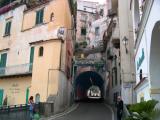 Street near Piazza Flavio Gioia. We ate at La Caravella Restaurant on the right side of the photo. It is partially seen here.