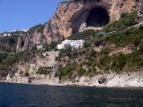 The Amalfi Coast as seen from the boat to the Emerald Grotto.