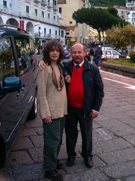 In Amalfi: Judy with Franco, who drove us from Positano- very spirited guy - after driving us, he honked every time he saw us.