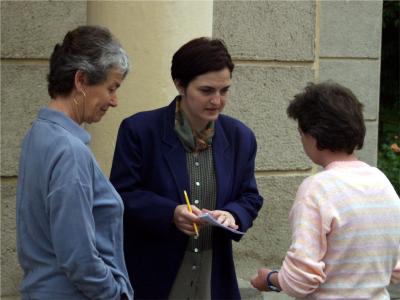 Meda (center) explaining why I am there and what I am looking for.