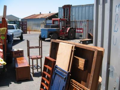 unloading  from trailer to container