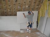 Drywall in the garage bedroom,