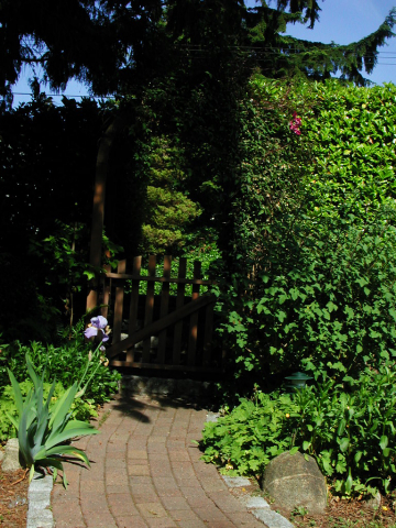 View out to Front Gate & Hedge