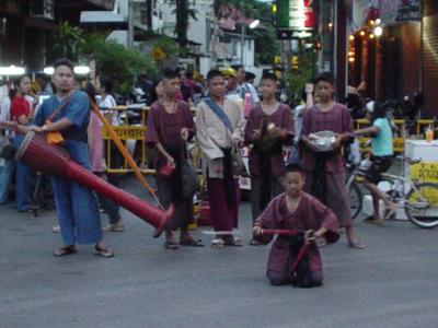street performers near Tha Pae Gate, Chiang Mai