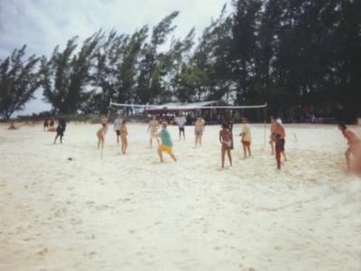 <small>Games after chicken & rib<BR>buffet on Fortune Beach</small>