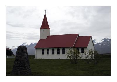 Another red and white church