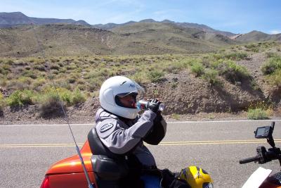 Diane cooling down in Death Valley