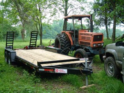 The trailer's new home