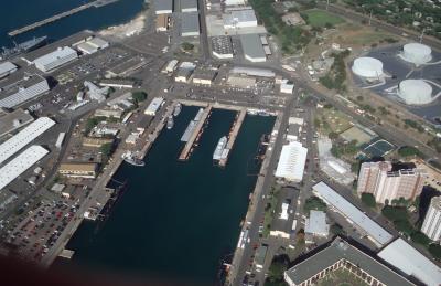 53-Pu'uloa (Pearl Harbor) East Loch, with 3 submarines