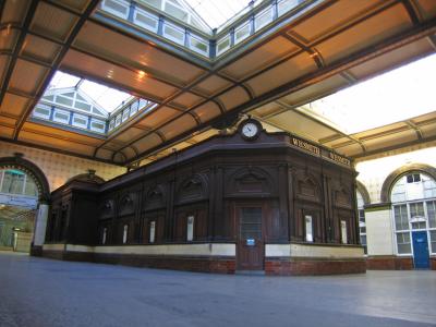 This booking office is no longer used, but retained for historical reasons. It may well be a listed building. 