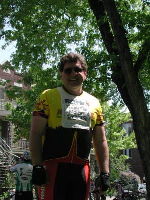John Chiarella in Montreal's Parc Laurier at the end of Le Tour de L'lle, 2003