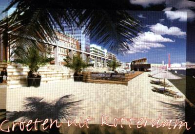 An artists impression of the beach to be, palms included. It will be opened on may 31
