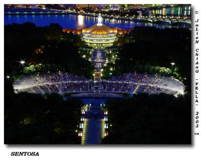 View from top of Merlion @ Musical Fountain