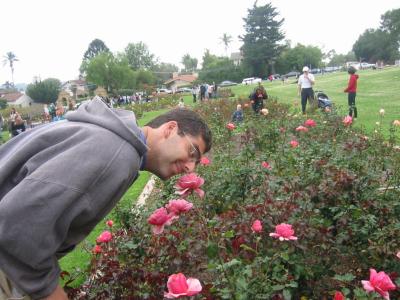 Alex stops to smell the roses