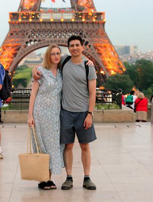 me and nita in front of tour de eiffel