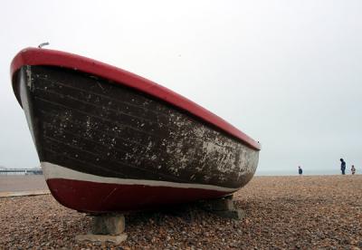 Brighton Beach with Fog