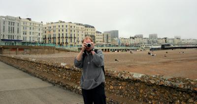 matt with camera, Brighton behind.