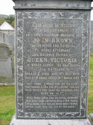 John Browns tomb stone (crathie church yard)