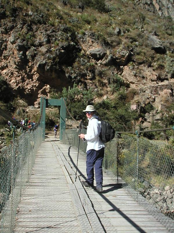 Peter crossing the Rio Urubamba