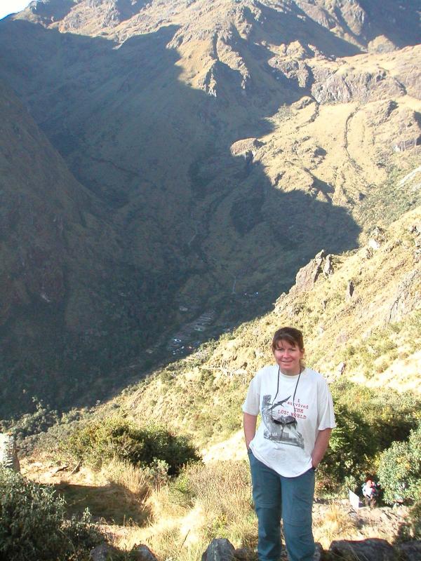 Jackie above the camp