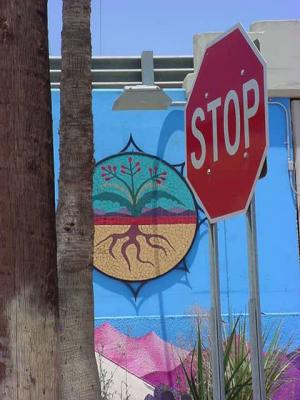 art and graffiti and STOP sign