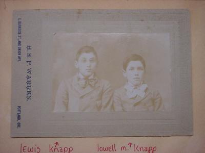 Lewis Ross Knapp b1884 and Lowell Mason Knapp b3/28/1888