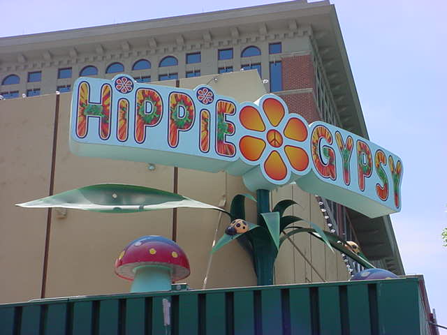 Hippie Gypsy advertising<br> sign on Mill avenue USA