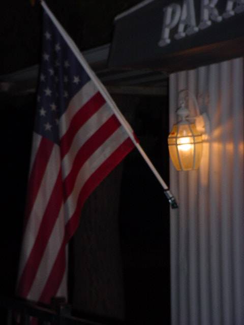 American flag at paradise palms at 0445 hours