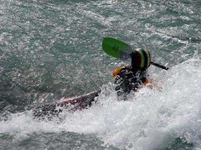 Anup surfing the upper hole