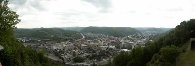 Downtown Johnstown, PA, seen from the top of the Inclined Plane