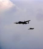 Lancaster & Spitfire flypast.
