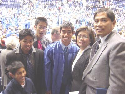The Balboa family - Son Alex(9),Nephew John, 2nd Son Paolo, Miguel,Mel and Dad Tom