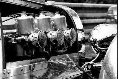 Oily bits of a Bugatti at Indy