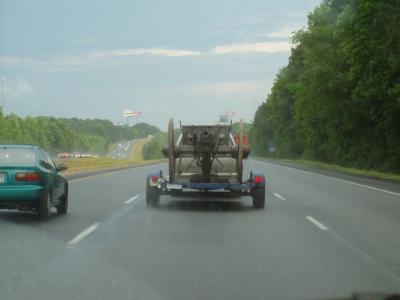 Nothing like driving down the highway with a piece of Civil War ordnance pointing at your face
