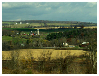 Heading home; one good shot of NY farm country.