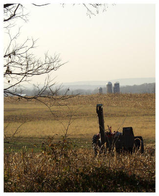 Fall is harvest time...equipment stays in the field between jobs.(farm)