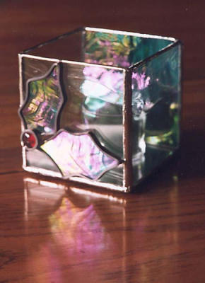 Irridescent Christmas Candle holder
