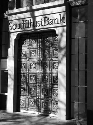 Bank Door in Shadow