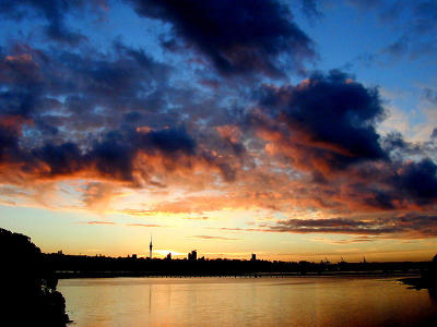 Sunset over Hobson Bay