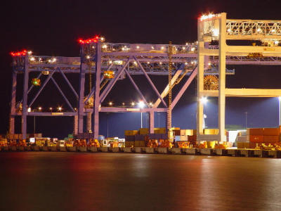 Boston Docks By Night