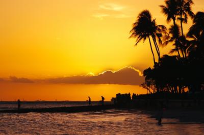 Sunset at Kuhio Beach