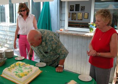 Ceremonial blowing out of the candles ....